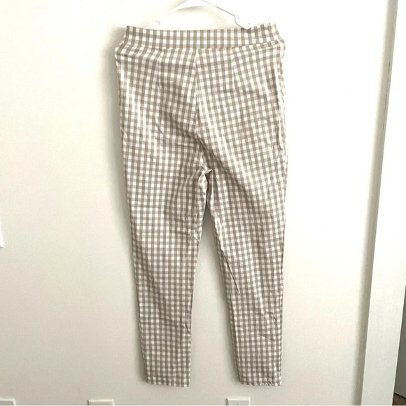 Urban Outfitters Ingrid High Waisted Pinup tan /white plaid Pants 8 - Picture 5 of 7